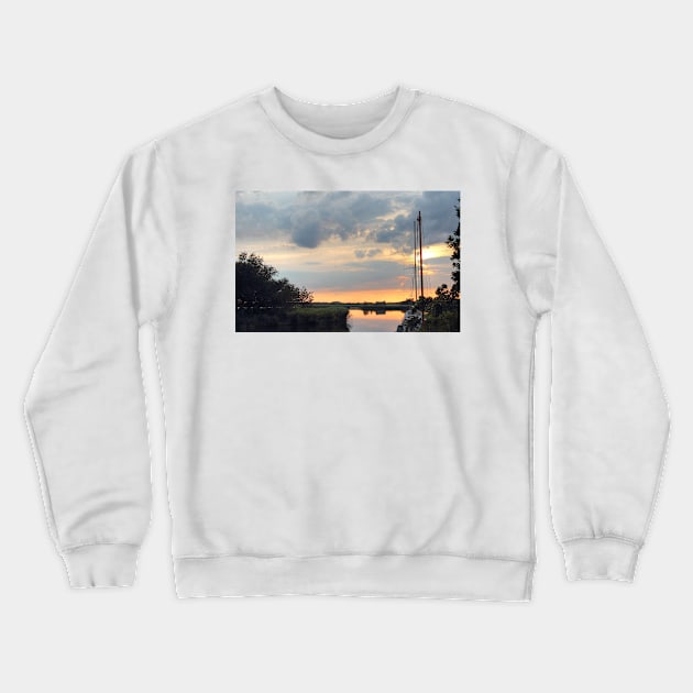 Sunset at horsey mere Crewneck Sweatshirt by avrilharris